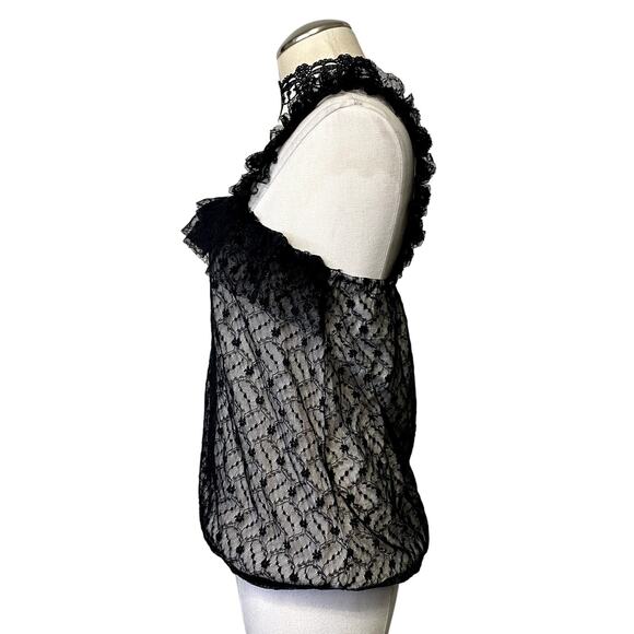 Adorable Lace Gothic Ruffle Square Neckline Tube Top Whimsygoth Emo - Picture 7 of 11